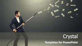  Presentation with vacuum tubes - PPT theme with vacuum and catching paper money background and a gray colored foreground