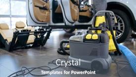  Presentation with dry cleaning - Audience pleasing presentation design consisting of vacuum-cleaner-dry-cleaning backdrop and a gray colored foreground