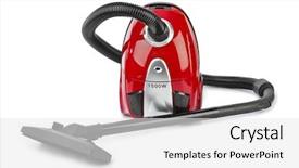  Presentation with vacuum cleaner robot - Beautiful PPT theme featuring vacuum cleaner isolated on white backdrop and a white colored foreground