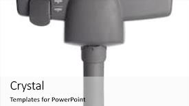  Presentation with vacuum cleaner robot - PPT theme with vacuum cleaner isolated on white background and a white colored foreground