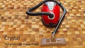  Presentation with carpet - Slides consisting of vacuum cleaner on carpet - technology background and a gold colored foreground