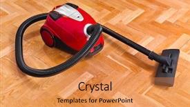  Presentation with technology - PPT theme enhanced with vacuum cleaner on parquet - technology background and a gold colored foreground