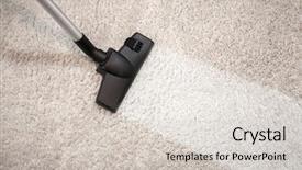  Presentation with carpet - Presentation theme consisting of vacuum cleaner vacuuming dusty carpet background and a light gray colored foreground
