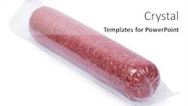  Presentation with vacuum tubes - Slide set with vacuum-packed-salami-sausage-isolated background and a white colored foreground