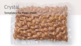  Presentation with plastic bag - PPT theme with vacuum-plastic-bag-of-almond background and a soft green colored foreground