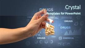  Presentation with chemicals - Slide set consisting of vacuum plastic bag with scholar background and a ocean colored foreground