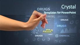  Presentation with chemicals - Colorful presentation enhanced with vacuum plastic bag with scholar backdrop and a ocean colored foreground