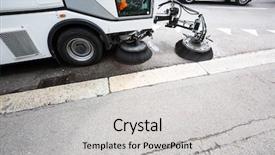  Presentation with car cleaning - Audience pleasing presentation theme consisting of vacuum truck - detail of a street sweeper backdrop and a light gray colored foreground