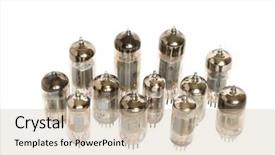  Presentation with vacuum tubes - Presentation design enhanced with vacuum-tubes-isolated-on-white background and a soft green colored foreground