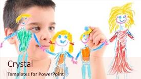  Presentation with painting old - Colorful PPT layouts enhanced with 6 years old boy painting backdrop and a lemonade colored foreground