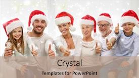  Presentation with generation family farm - Theme consisting of family in santa helper hats background and a coral colored foreground