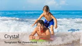  Presentation with ocean wave - Colorful slide deck enhanced with  backdrop and a  colored foreground