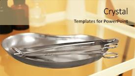  Presentation with vaginal - Amazing PPT layouts having vaginal - gynecological tools in steel basin backdrop and a blonde colored foreground