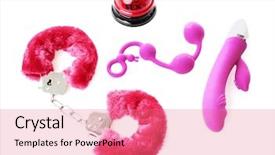  Presentation with vaginal - Presentation design having vaginal - sex toys and accessories background and a coral colored foreground