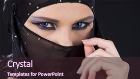  Presentation with ninja - Cool new presentation theme with vail - closeup picture of ninja face backdrop and a wine colored foreground