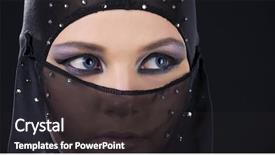  Presentation with ninja - Slides enhanced with vail - closeup picture of ninja face background and a dark gray colored foreground