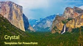  Presentation with yosemite - Presentation theme having vail - yosemite valley with cloudy sky background and a tawny brown colored foreground