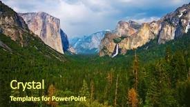  Presentation with yosemite - Beautiful PPT theme featuring vail - yosemite valley with cloudy sky backdrop and a tawny brown colored foreground