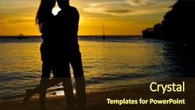  Presentation with tropical wedding - Cool new presentation theme with vail - young loving couple on wedding backdrop and a tawny brown colored foreground