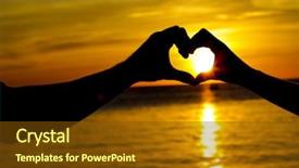  Presentation with tropical beach sunset - Beautiful presentation featuring vail - young loving couple on wedding backdrop and a tawny brown colored foreground