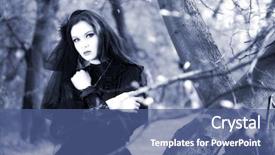  Presentation with old style - PPT layouts enhanced with vail - young woman in old style background and a ocean colored foreground