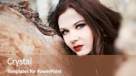  Presentation with old black men - Presentation theme featuring vail - young woman in old style background and a coral colored foreground