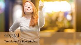  Presentation with bonfire night design hand - Slide set having vains - beautiful young redhead woman angry background and a  colored foreground