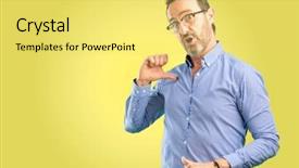  Presentation with information age - Audience pleasing presentation design consisting of vains - handsome middle age man proud backdrop and a yellow colored foreground