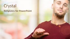  Presentation with creation of man - PPT layouts featuring vains - handsome young man proud excited background and a  colored foreground