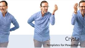  Presentation with angry - Presentation theme consisting of vains - middle age handsome man angry background and a light blue colored foreground