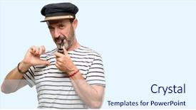  Presentation with tobacco - Slide deck enhanced with vains - sailor captain man smoking background and a sky blue colored foreground