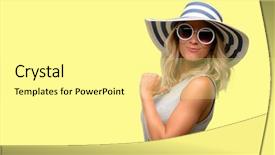  Presentation with summer basketball camp - Slide set with vains - young woman wearing sunglasses background and a blonde colored foreground