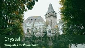  Presentation with budapest - Theme consisting of vajdahunyad-castle-with-beautiful-sunlight background and a tawny brown colored foreground