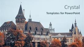  Presentation with budapest - Slide set featuring vajdahunyad-castle-with-beautiful-sunlight background and a sky blue colored foreground