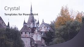  Presentation with budapest - Theme consisting of vajdahunyad-castle-with-beautiful-sunlight background and a cool aqua colored foreground
