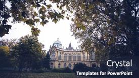  Presentation with hungary - Presentation theme consisting of vajdahunyad-castle-with-beautiful-sunlight background and a wine colored foreground