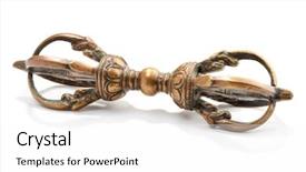  Presentation with believed - Audience pleasing presentation design consisting of religions mantra hinduism - vajra - dorje - buddhist backdrop and a white colored foreground