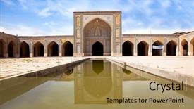  Presentation with mosque iran - Beautiful PPT layouts featuring vakil mosque shiraz iran backdrop and a yellow colored foreground