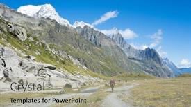  Presentation with mont blanc - Beautiful presentation design featuring val-veny-italy-august-27 backdrop and a light gray colored foreground