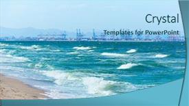  Presentation with port - Cool new slide set with valencia beach of el saler backdrop and a light blue colored foreground