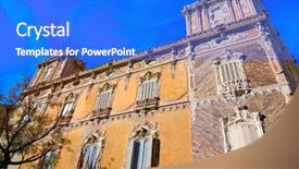  Presentation with cyber dos - Theme with valencia city marques de dos background and a cobalt blue colored foreground