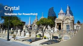  Presentation with cemetery - Audience pleasing PPT layouts consisting of valencia-city-municipal-cemetery-burial backdrop and a teal colored foreground