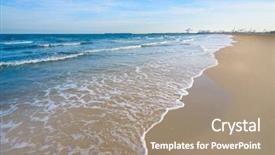  Presentation with spain - Slide deck having foreshore - valencia la malvarrosa beach arenas background and a coral colored foreground