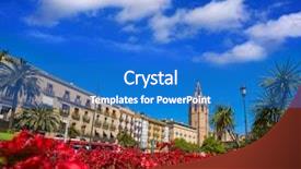  Presentation with tower - Theme having valencia plaza de la reina background and a  colored foreground