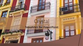  Presentation with architecture - Audience pleasing slide set consisting of valencia-spain-architecture-travel-background backdrop and a coral colored foreground