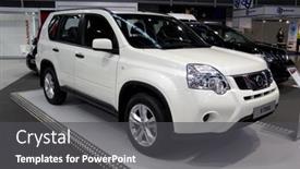  Presentation with car nissan - Colorful presentation theme enhanced with valencia-spain-december-5 backdrop and a dark gray colored foreground