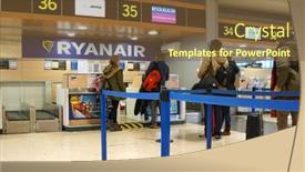  Presentation with ryanair - Colorful presentation theme enhanced with valencia-spain-february-14-2015 backdrop and a tawny brown colored foreground