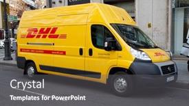  Presentation with delivery van - Slide deck having valencia-spain-january-28-2014 background and a gray colored foreground