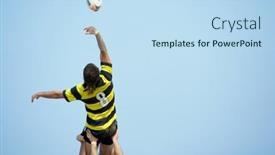  Presentation with teams - Amazing PPT theme having valencia-spain-july-3-rugby backdrop and a sky blue colored foreground