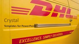  Presentation with delivery van - Cool new slide set with valencia-spain-june-10-2014 backdrop and a gold colored foreground